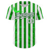 Personalized Baseball Jersey Halloween Spooky Bat Stripe - White Green