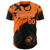 Personalized Baseball Jersey Halloween Spooky Pumpkin Graffiti - Orange Black