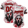 Personalized Baseball Jersey Halloween Creepy Blood Horror - White Red Black