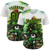 Personalized Baseball Jersey Halloween Spooky Pumpkin - White Black