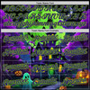 Personalized Baseball Jersey Halloween Spooky Pumpkin Bat - Black Dark Purple