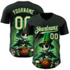 Personalized Baseball Jersey Halloween Spooky Pumpkin - Black City Cream