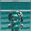 Personalized Baseball Jersey Halloween Spooky Skull - Blue Aqua