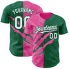 Personalized Baseball Jersey Graffiti Pattern Scratch - White Kelly Green Pink