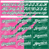 Personalized Baseball Jersey Graffiti Pattern Scratch - White Kelly Green Pink
