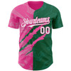 Personalized Baseball Jersey Graffiti Pattern Scratch - White Kelly Green