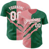 Personalized Baseball Jersey Graffiti Pattern Scratch - White Kelly Green Medium Pink
