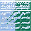 Personalized Baseball Jersey Graffiti Pattern Scratch - White Kelly Green Light Blue