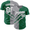 Personalized Baseball Jersey Graffiti Pattern Scratch - White Kelly Green Gray