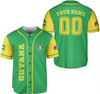 Personalized Guyana Flag 3D Baseball Jersey - Custom Name & Number