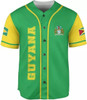 Personalized Guyana Flag 3D Baseball Jersey - Custom Name & Number