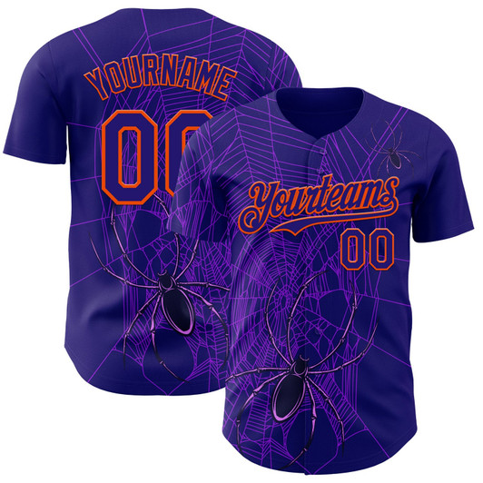 Personalized Baseball Jersey Halloween Spider Net Party Costume Ideas - Dark Purple