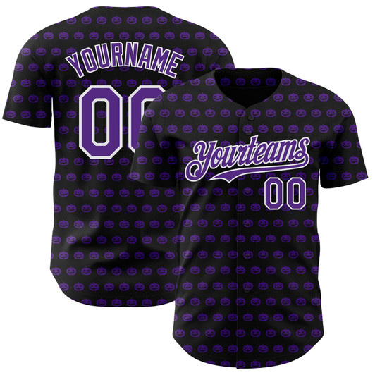 Personalized Baseball Jersey Halloween Pumpkin Party Costume Ideas - Black Purple