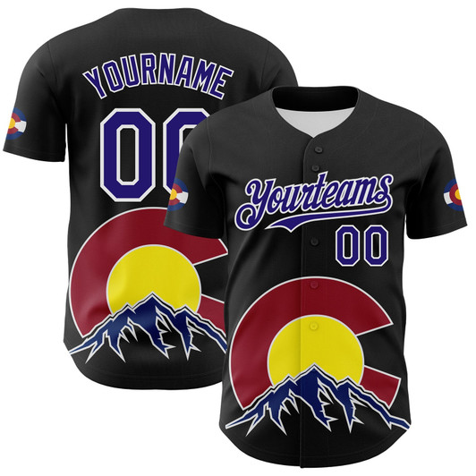 Personalized Baseball Jersey Urban City Edition Sports - Black Dark Purple