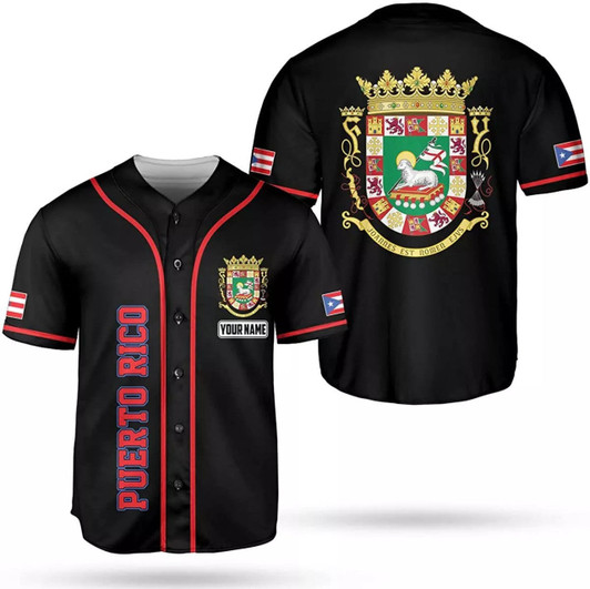 Customized Puerto Rico 3D Baseball Jersey - Custom Name