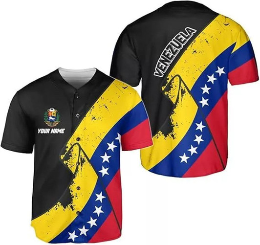 Personalized Camisa De Venezuela 3D Baseball Jersey - Custom Name