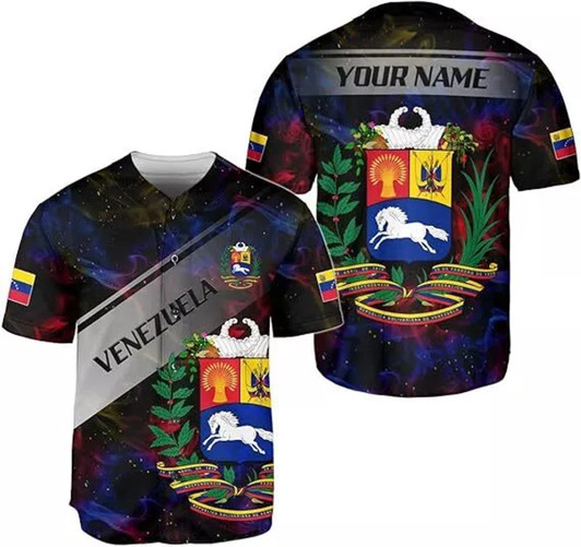 Personalized Camisa De Venezuela Baseball Jersey - Custom Name