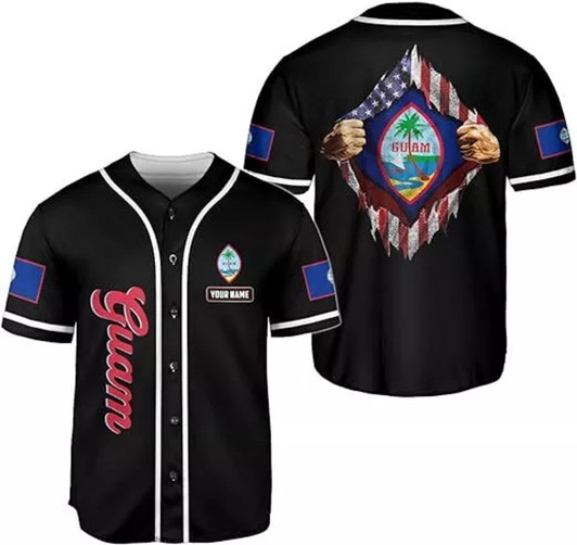 Personalized Guam Islander Flag 3D Baseball Jersey - Custom Name