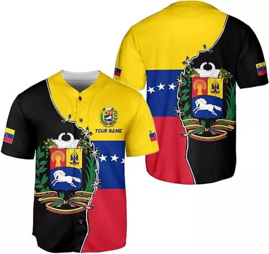 Customized De Venezuela 3D Baseball Jersey - Custom Name