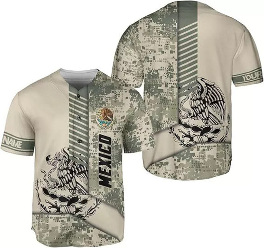 Personalized Mexico Aztec Soccer 3D Baseball Jersey - Custom Name