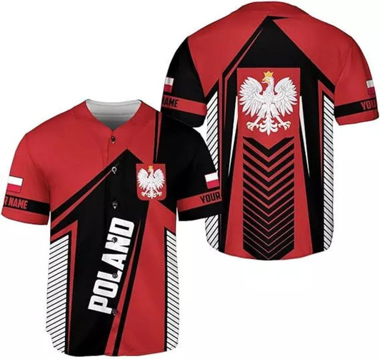 Customized Polska 3D Baseball Jersey - Custom Name