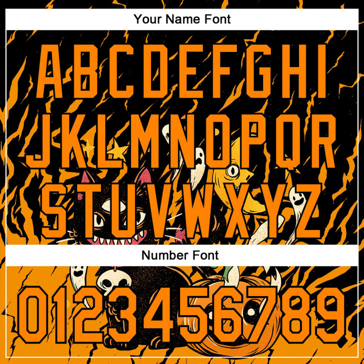 Personalized Baseball Jersey Halloween Pumpkin Scary Doodle Party Costume Ideas - Black Bay