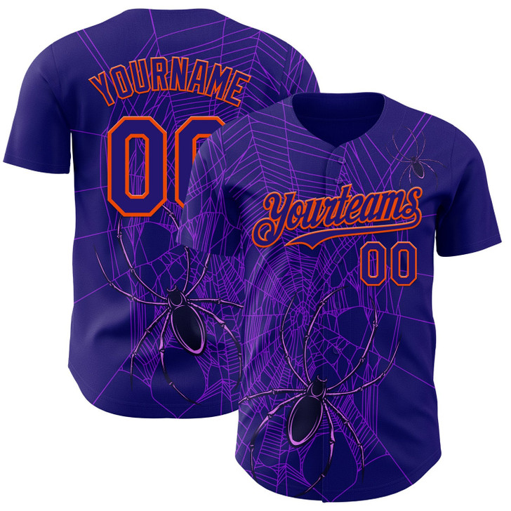 Personalized Baseball Jersey Halloween Spider Net Party Costume Ideas - Dark Purple