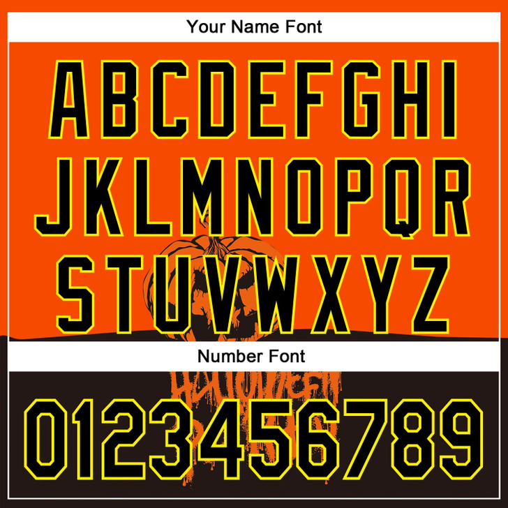 Personalized Baseball Jersey Halloween Pumpkin Party Costume Ideas - Orange Black Yellow