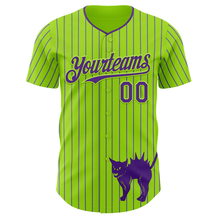 Personalized Baseball Jersey Halloween Scary Party Costume Ideas - Neon Green Purple