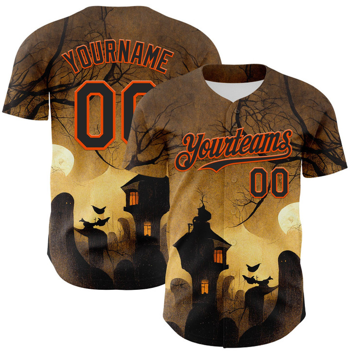 Personalized Baseball Jersey Halloween Horror Night Trick Treat Party Costume Ideas - Yellow Black