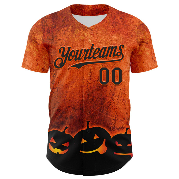 Personalized Baseball Jersey Halloween Pumpkin Party Costume Ideas - Orange Black