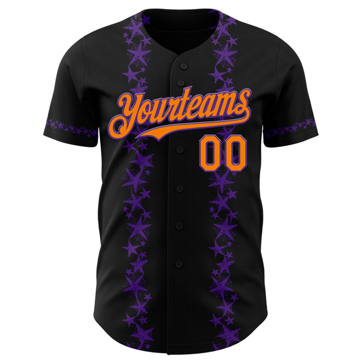 Personalized Baseball Jersey Halloween Spider Net Party Costume Ideas - Black Bay
