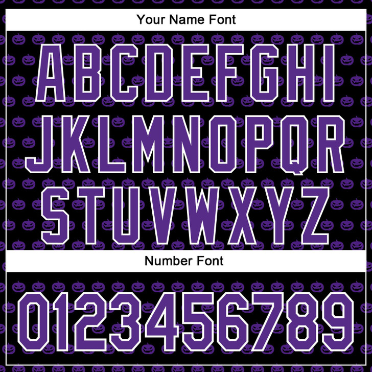 Personalized Baseball Jersey Halloween Pumpkin Party Costume Ideas - Black Purple