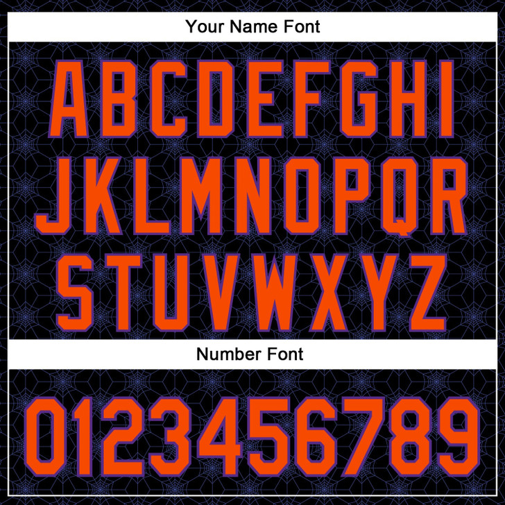 Personalized Baseball Jersey Halloween Spider Net Party Costume Ideas - Black Orange