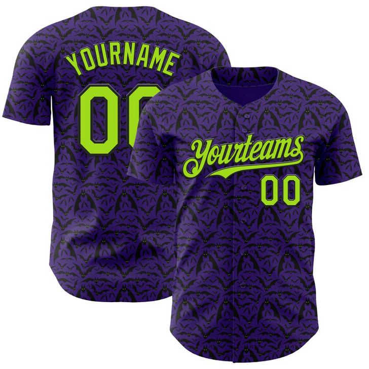 Personalized Baseball Jersey Halloween Bat Party Costume Ideas - Purple Neon Green