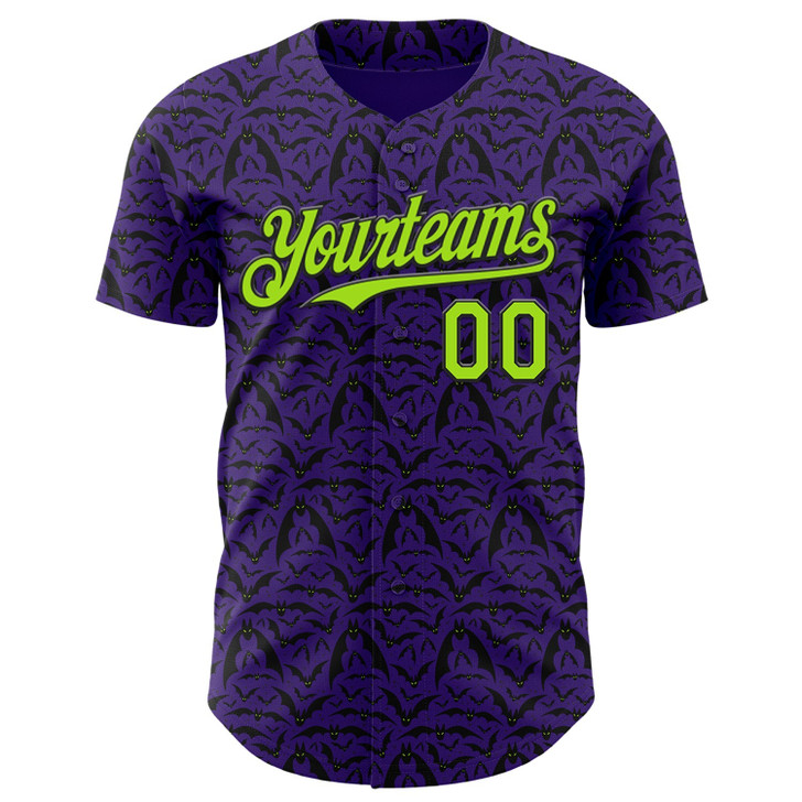 Personalized Baseball Jersey Halloween Bat Party Costume Ideas - Purple Neon Green