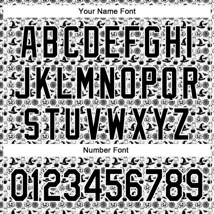 Personalized Baseball Jersey Halloween Pumpkin Doodle Party Costume Ideas - White Black