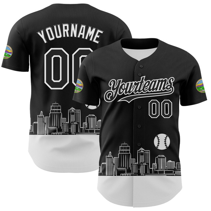 Personalized Baseball Jersey Urban City Edition Sports - Black White