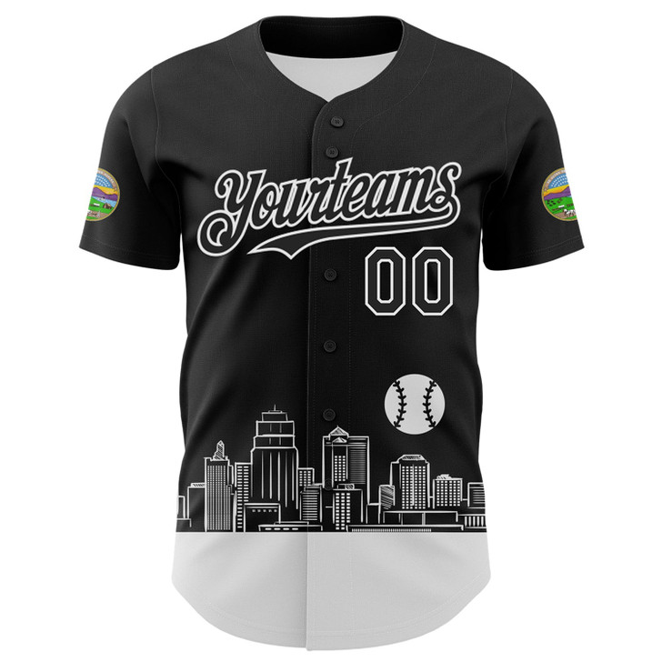 Personalized Baseball Jersey Urban City Edition Sports - Black White