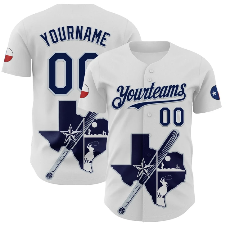 Personalized Baseball Jersey Urban City Edition Sports - White Navy