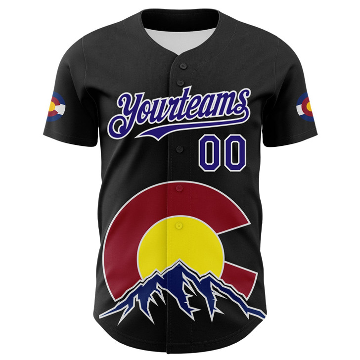 Personalized Baseball Jersey Urban City Edition Sports - Black Dark Purple