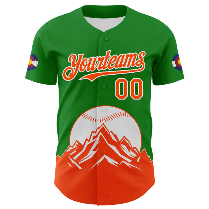 Personalized Baseball Jersey Urban City Edition Sports - Grass Green Orange