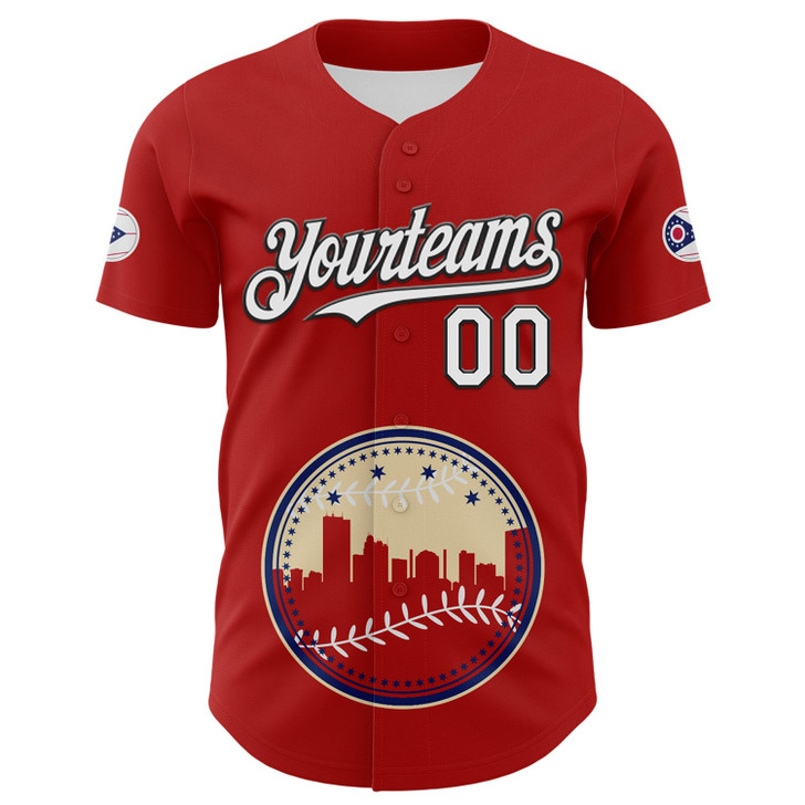 Personalized Baseball Jersey Urban City Edition Sports - Red White Blue