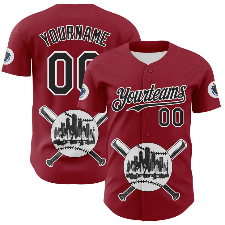 Personalized Baseball Jersey Urban City Edition Sports - Cardinal Black