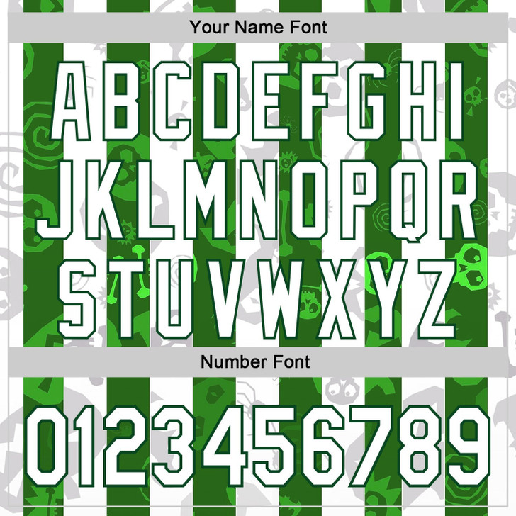 Personalized Baseball Jersey Halloween Spooky Spider Stripe - White Green