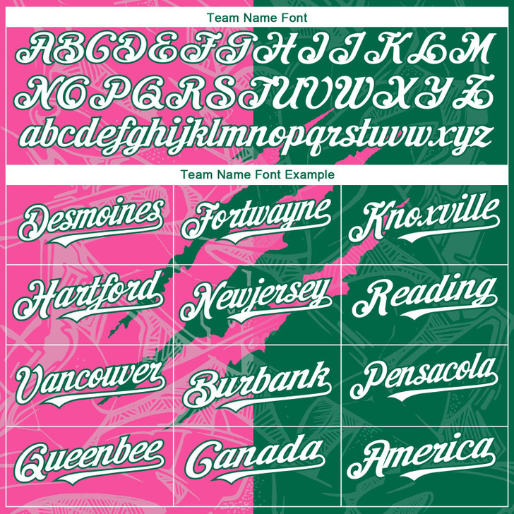 Personalized Baseball Jersey Graffiti Pattern Scratch - White Kelly Green Pink