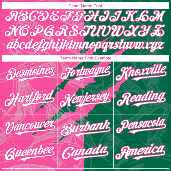 Personalized Baseball Jersey Graffiti Pattern Scratch - White Kelly Green
