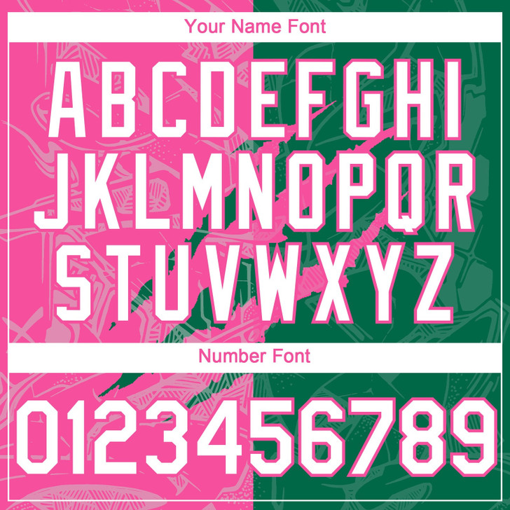 Personalized Baseball Jersey Graffiti Pattern Scratch - White Kelly Green