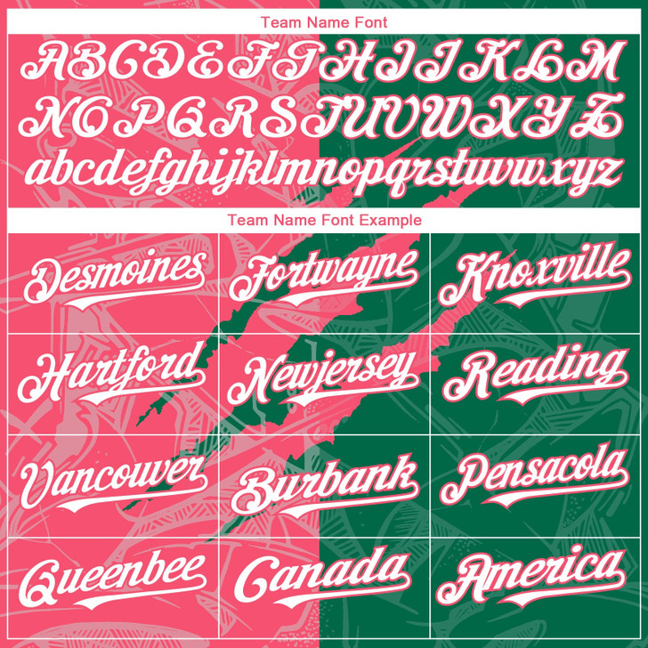 Personalized Baseball Jersey Graffiti Pattern Scratch - White Kelly Green Neon Pink
