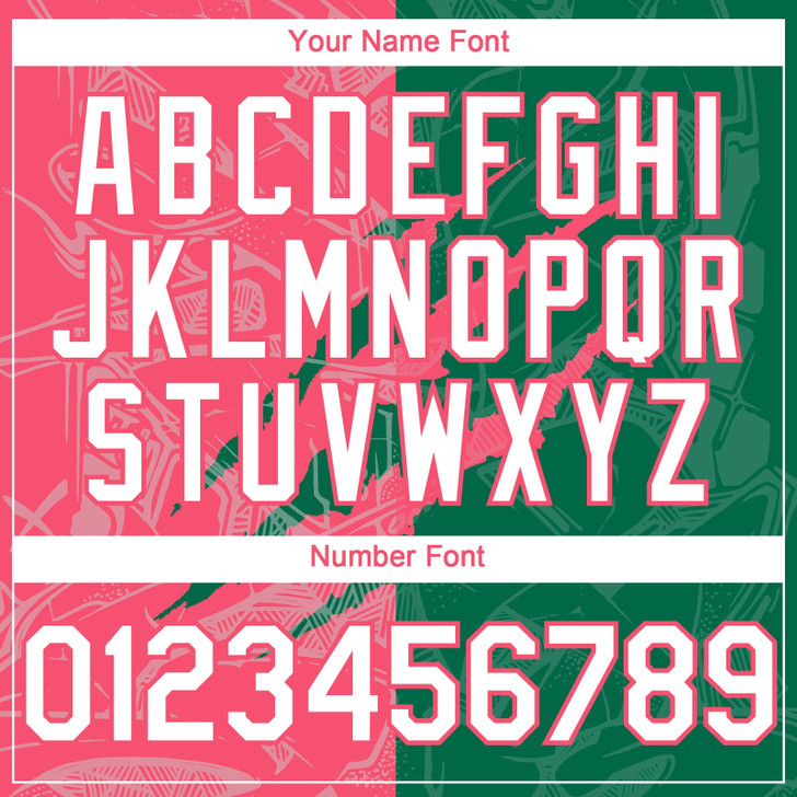 Personalized Baseball Jersey Graffiti Pattern Scratch - White Kelly Green Neon Pink